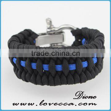 Stainless Steel Shackle Buckle Hiking Outdoor Survival Paracord Bracelet photo-5