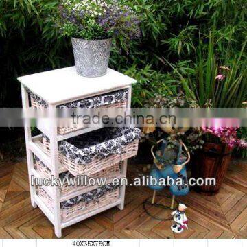 100% Willow and Wood Material Hand Made Cheap White Wicker Furniture With Wicker Basket Drawer photo-5