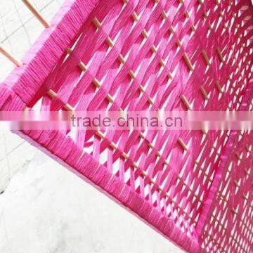 High Quality Customized Hotel Decorative Colorful Paper Rope Knitted Mini Folding Screen Room Divider photo-5