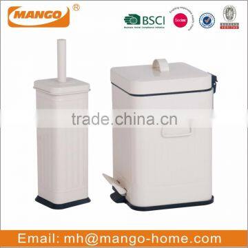 European Round Toilet Brush With Metal Sanitary Bin photo-3