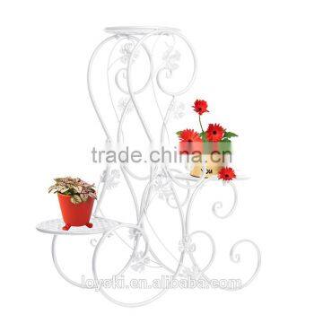 3-Tiered Scroll Decorative Metal Garden Patio Standing Plant Flower Pot Rack Display Shelf Holds 3-Flower Pot Stand photo-4