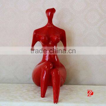 Nude greek red resin statue