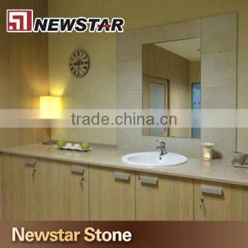 Newstar Beige Quartz China Stone Suppliers Engineer Stone Vanity For Bathroom