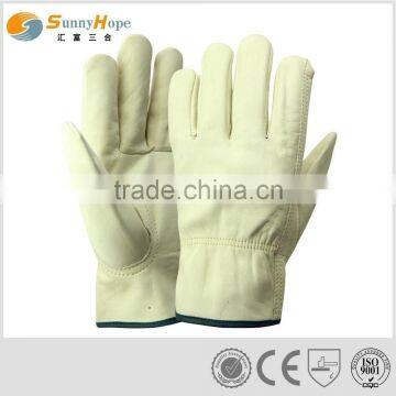 10"cowhide leather elastic driver gloves