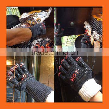 OEM Design Promotion Gift BBQ Gloves Extreme Heat Resistant Long Forearm Safety Protection Oven Grill Cooking Glove photo-3