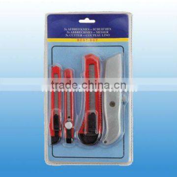 4 pcs easy cut auto-retractable utility knife set UK136