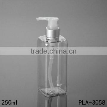 250ml Clear Square Plastic Bottle Hot Sale Plastic Pet Square Bottle Plastic Bottles on Sale With Pump photo-6