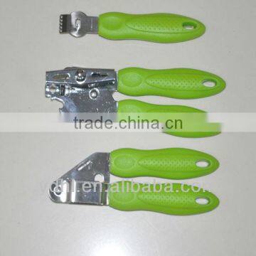 Stainless steel garlic press/ can opener/bottle opener