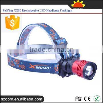 Newest FeiYing XQ80 XM-L T6 LED 1800Lm 3 Mode Rechargeable LED Headlamp Flashlight