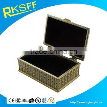 Square Shape Antique Custom Metal Alloy Jewelry Package Box photo-4