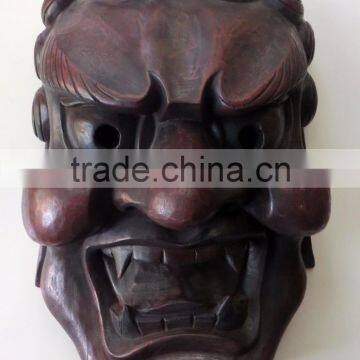 Hand Crafted Wooden Mask of Demon Wall Hanging Made In Nepal