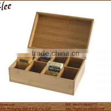 High-garde Wooden Tea Bags Box 8 Compartment