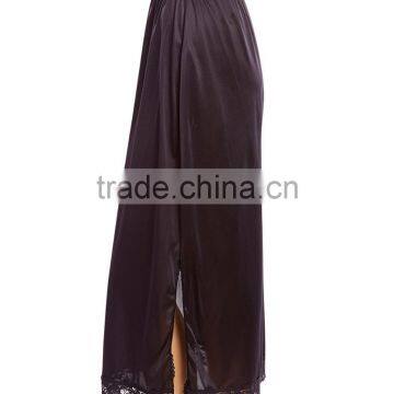 Side Slit Lace-Trim Half-Slip Skirt Long photo-3