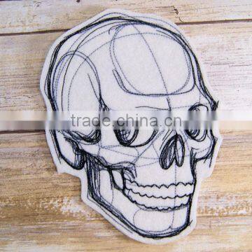 2017Customized Cool Skull Embroidery Patch, Virious Skull Embroidered Patch photo-2