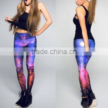 Hot Sale Purple Nebula Leggings Pink Galaxy Nebula Leggings Popular Sublimation Print Leggings