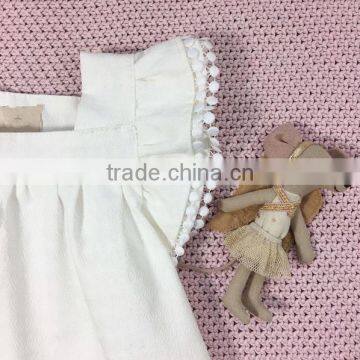 Boutique Baby Frock Design Plain White Western Dress Cotton Girls Party Dresses photo-5