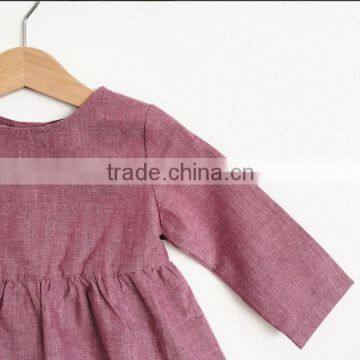 Kids Clothing Linen Dress Baby Long Sleeves Fancy Design Dress 6 Yesar Old Baby photo-3