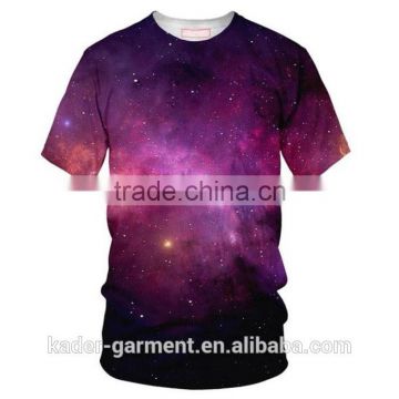 Polyester Allover Sublimation T Shirt for Men Galaxy Print T shirt