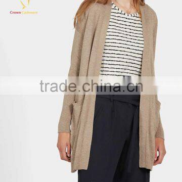 Spring Clothing Long Cashmere V Neck Cardigan Sweater