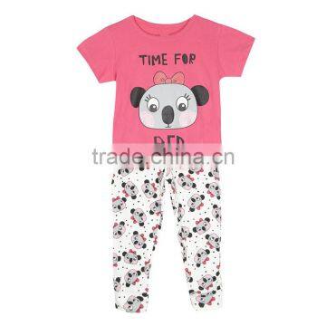 Girl's pink koala bear printed pyjamas