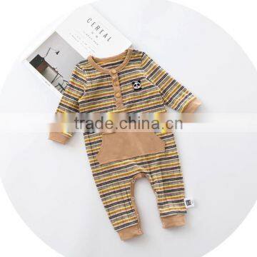S17710A High Quality Cotton Wholesale Baby Clothes Stripe Design Baby Rompers photo-5