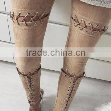 Runwaylover 4968 New Style Ladies Suede Sexy Tie Pant photo-2