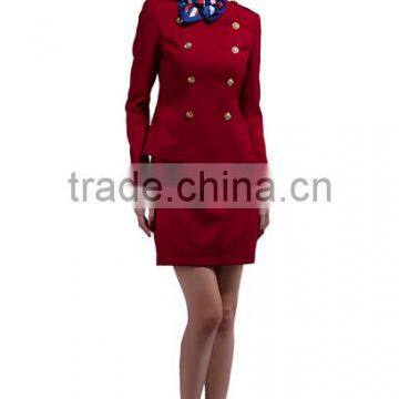 2016 New Style Cotton/polyester Blend Elegent Stewardess Airline Uniform for Stewardess Customize Logo Wholesale photo-2