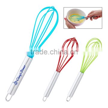 Whisk - features stainless steel handle, rubber whisk and comes with your logo