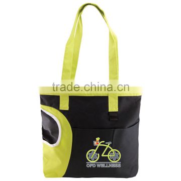 Crescent Pocket Tote Bag - comes with a crescent-shaped pocket for bottles and your logo.