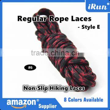 Black / Red Non-Slip Thick Hiking Customized Rope Laces Strings For Runners - Yeezy Rope Bootlaces In Stock - Amazon Supplier