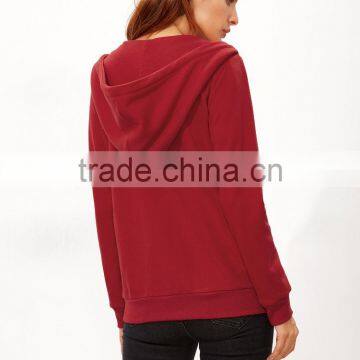 Factory Wholesale Last Design Blank Comfortable Full Zip Women's Hoodies photo-5