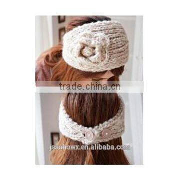 2014 Winter Wholesale Hand Knitted Headband Embroidered Ear Warmers photo-2