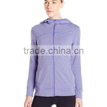 Women's Heathered Knit Zipper-up Hoodie photo-5