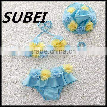 2016 New Korean Children Swimwear Girls Swimwear Bikini Swimsuit Baby Baby With a Waterproof Cap photo-3