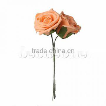 Wholesaler Imported From China Orange Rose Flower Artificial Flowers photo-2