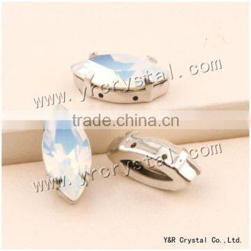 Navette crystal fancy stone,7*15mm, white opal crystal rhinestone wedding decoration