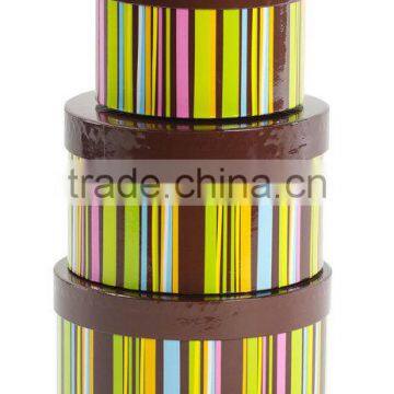 Dubaa 3 Pcs Nested Boxset Choc Stripe