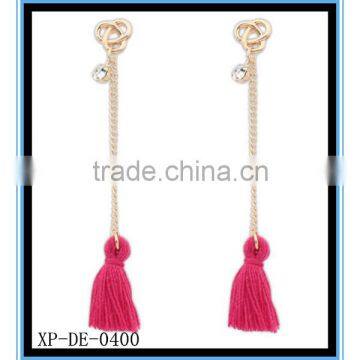 Factory simple wholesale price long woolen tassel earrings sexy woven earrings-colors available