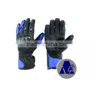 Motor bike leather gloves