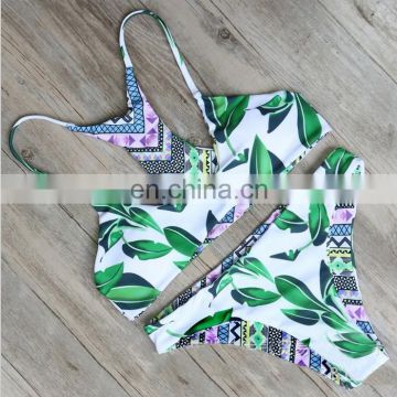 Top selling new design mature women printting bikini wholesale