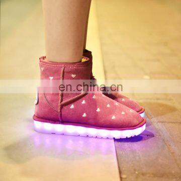 Wholesale cool light up winter snow boots ladies fashion led shoes woman