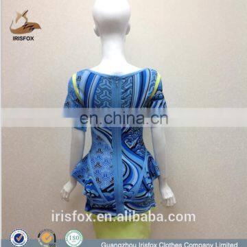 2015 New Fashion Short Sleeve Bodycon Rayon Vogue Pattern Bandage Dress photo-2