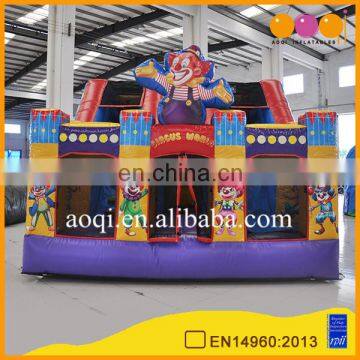 park play items PVC material and slide type best quality clown inflatable slide for kids