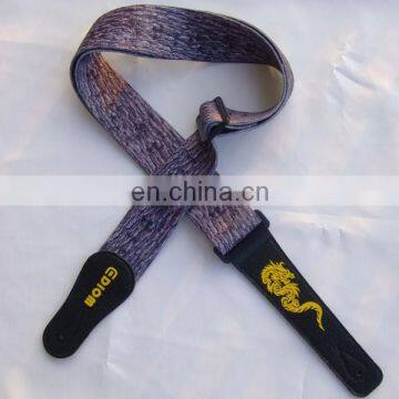 Adjustable Heat Transfer Printing Sublimation Cheap Popular Cute Customized Elastic Polyester Guitar Strap Locks