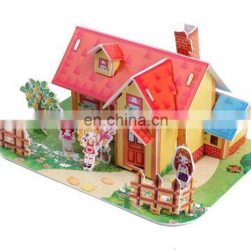 Custom promotional 3D building house puzzle educational toy