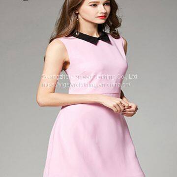 Sleeveless Pure Color Elegant A-line Ladies' Dress photo-2