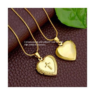 18K GOLD PLATED CUSTOM CROSS HEART PENDANT