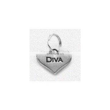 2010 fashion DIVA HEART pet charm