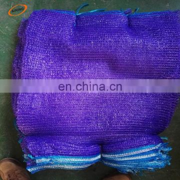 Plastic PE raschel mesh net potato bags 50kg, HDPE mesh bag for vegetable and fruit