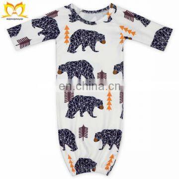 Children New Bear Printed Adorable Newborn Long Sleeping Bags Clothing Wholesale Baby Girls Boutique Sleeping Gown photo-4